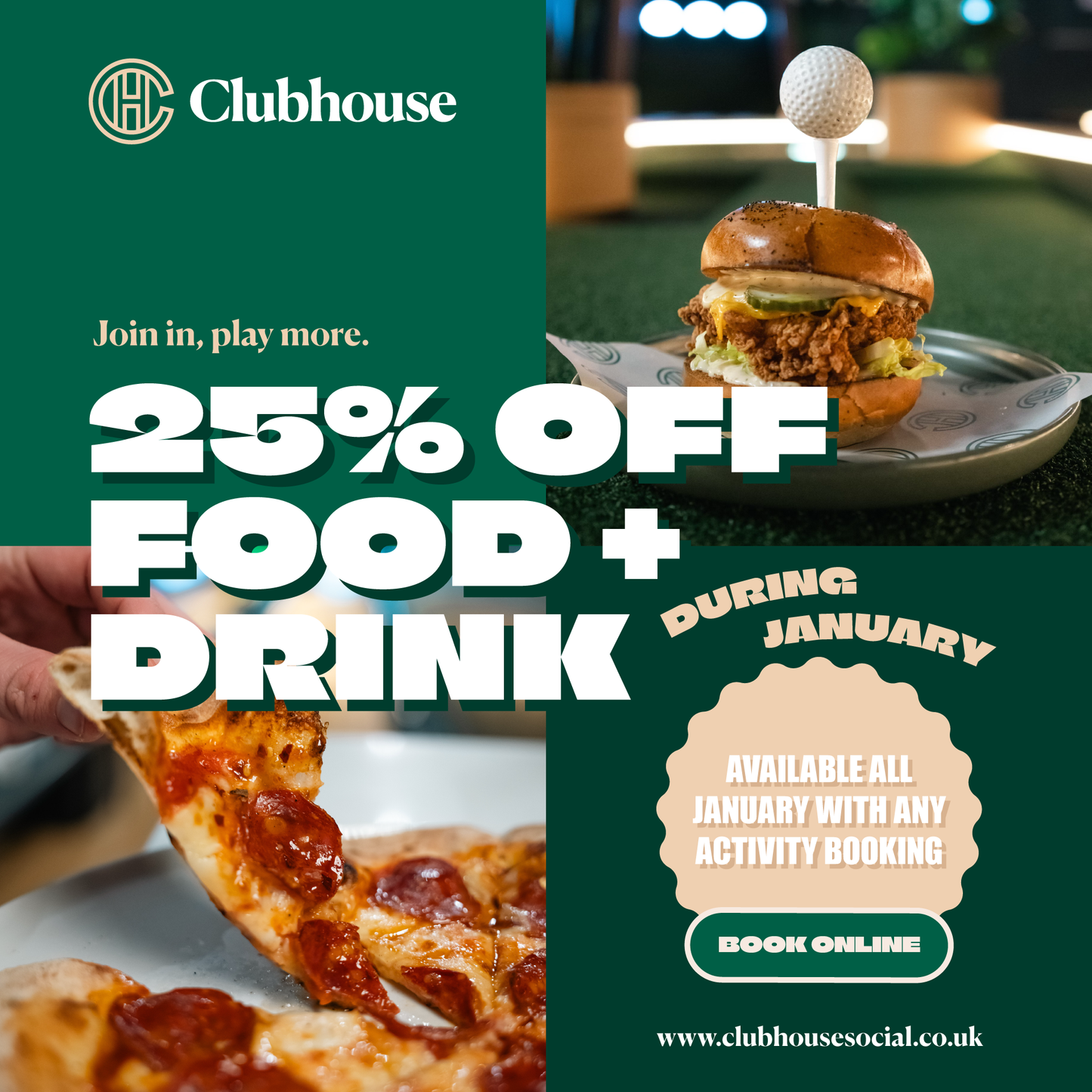 25% OFF FOOD + DRINK